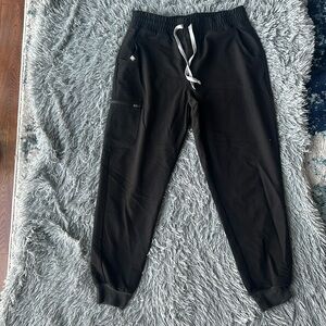 FIGS Black High Waisted Zamora Jogger Scrub Pants